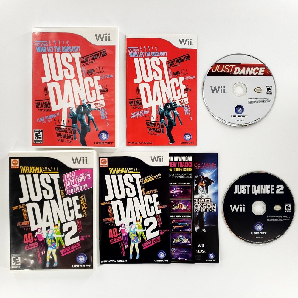 Just Dance & Just Dance 2 Nintendo Wii Complete Tested & Works